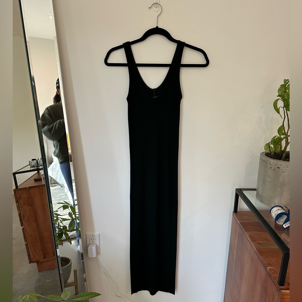 Enya Costa Black Knit Midi Dress